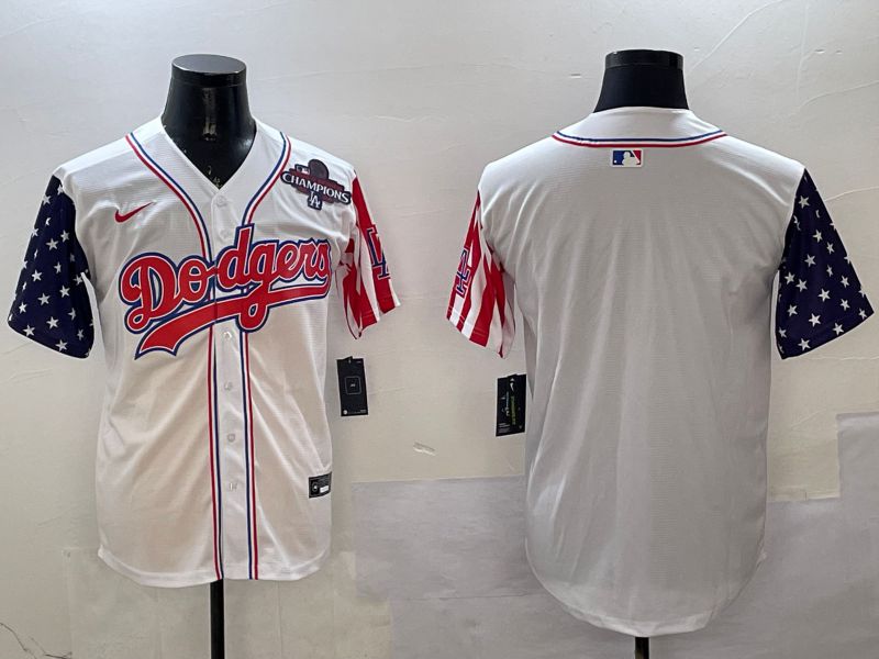 Men Los Angeles Dodgers Blank White a generation of national flags Joint name 2025 Nike MLB Jersey style 2->los angeles dodgers->MLB Jersey